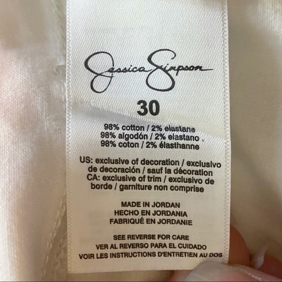 JESSICA SIMPSON Boho Embroidered Forever Rolled Ankle White Jeans 30 - Picture 12 of 14